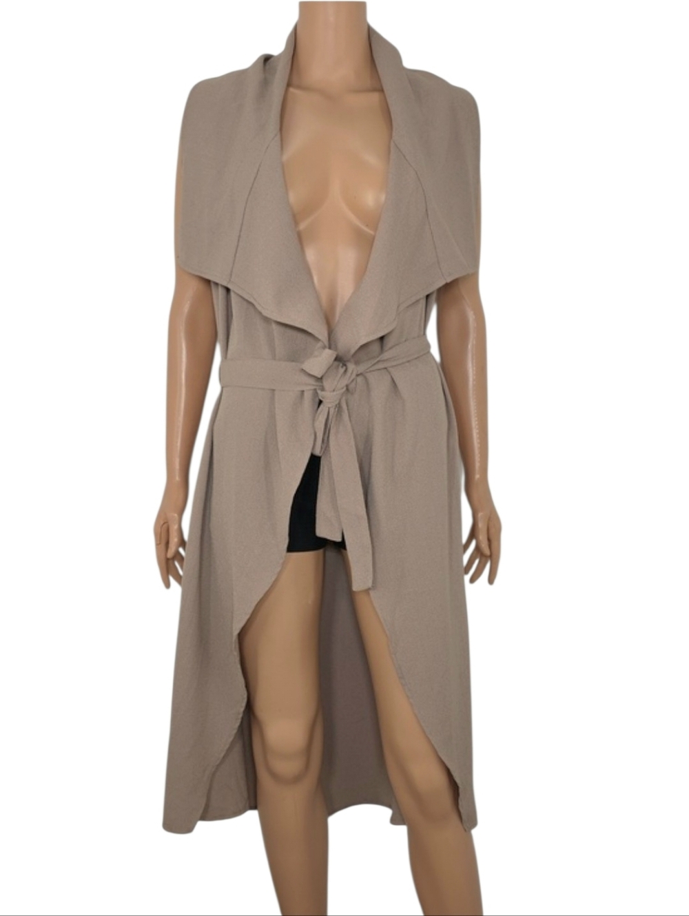 Iris Los Angeles Long Sleeved drape front cardigan w/ tie waist Size S Small